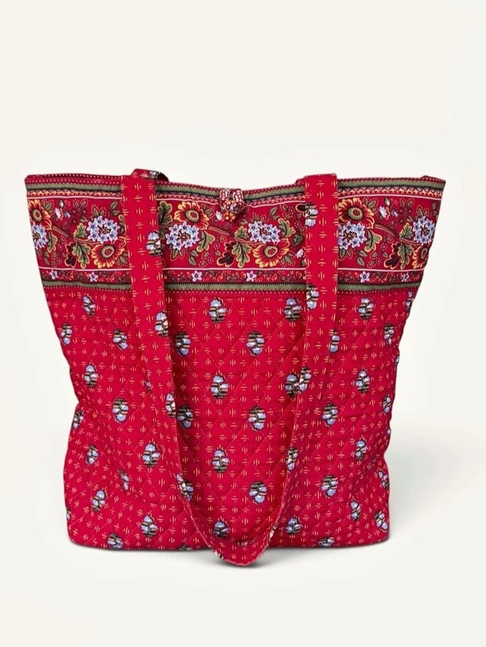 Vintage Vera Bradley Original Vera Tote Floral Quilted Provincial Red